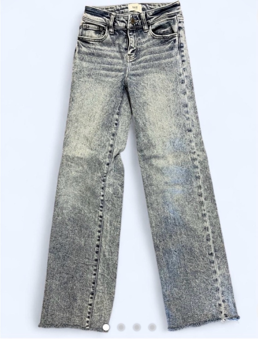 BKE (Buckle) Girl’s Flared Wide-Leg Jeans in Acid Wash Jeans.